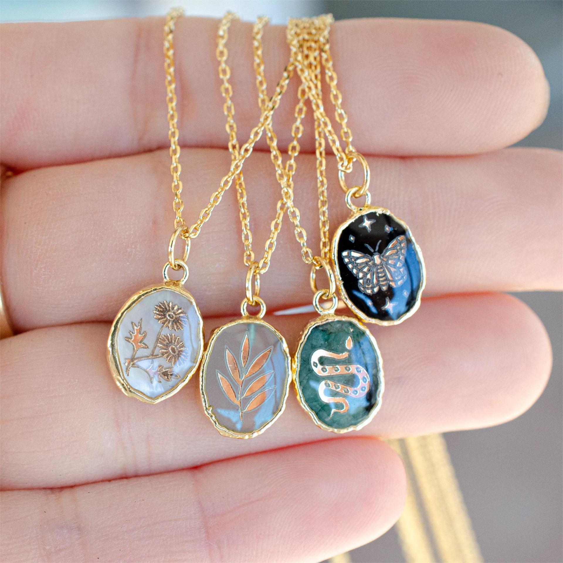 Wholesale of Natural Stone Gemstone Copper Necklaces